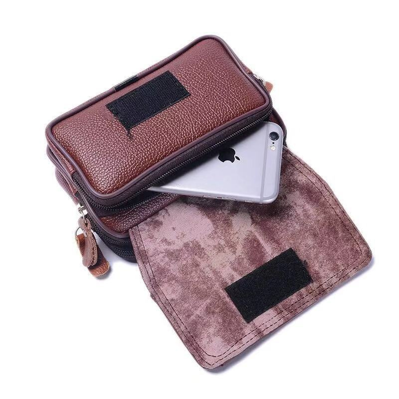 Man Waist Bag PU Leather Men Casual Design Clutch Bags Fashion Zipper Bum Bag Waist Pack Male Waterproof Phone Bag Pouch