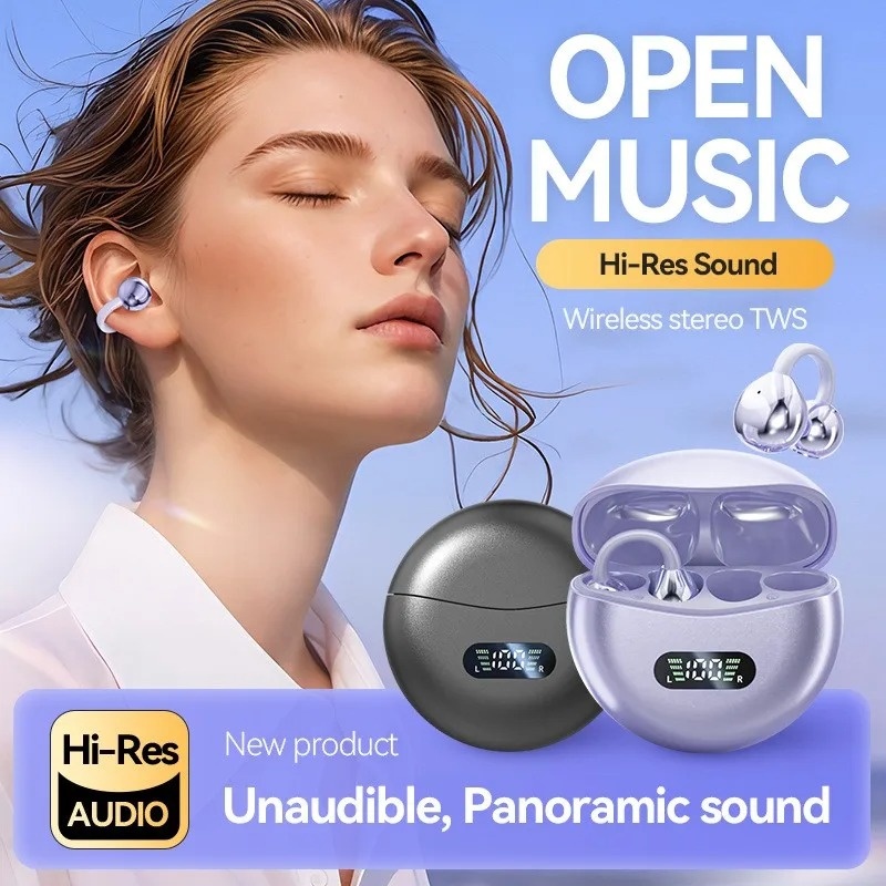 M79 Wireless Bluetooth Noise Cancelling Headphone Ear Clip Bone Conduction TWS Earbuds Sports Gaming Headset Waterproof Earphone