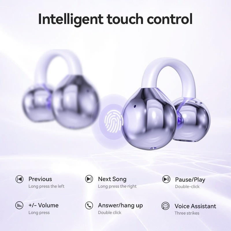 M79 Wireless Bluetooth Noise Cancelling Headphone Ear Clip Bone Conduction TWS Earbuds Sports Gaming Headset Waterproof Earphone