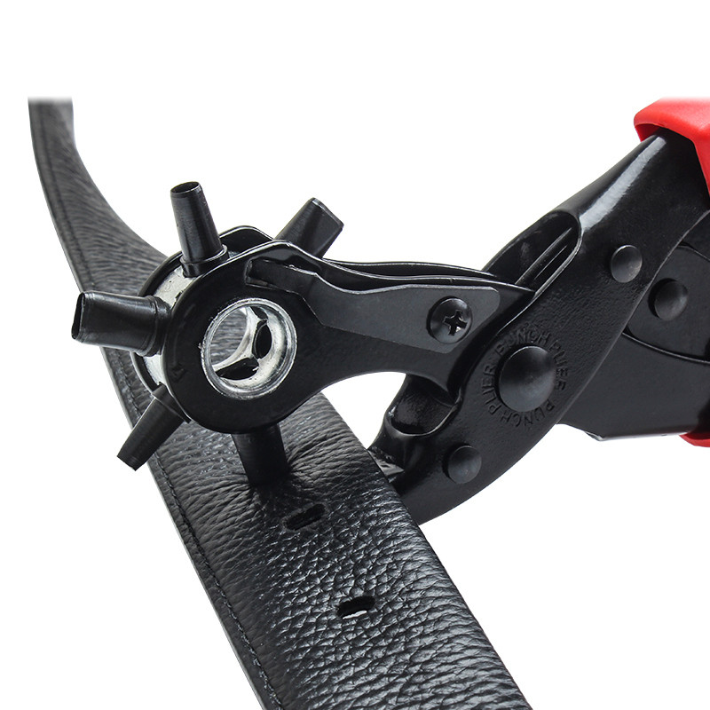 Leather Belt Hole Punch Plier Eyelet Puncher Revolve Sewing Machine Setter Tool Watchband Strap Household Leather Craft Tools