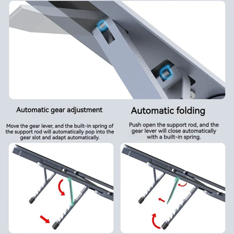 Aluminum Alloy Mini Foldable Laptop Stand with USB HUB Docking Station Adjustable Portable Notebook iPad Holder for 10-17 Inch