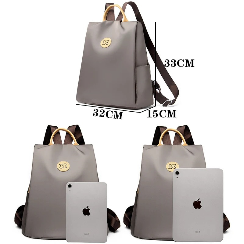Anti Theft Women Backpack High Quality Nylon Fashion Schoolbag Luxury Laptop Backpacks Ladies Travel Knapsack Shoulder Bag