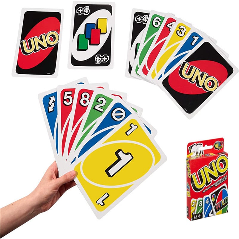 UNO WILD Card Game Mattel Games Genuine Family Funny Entertainment Board Game Fun Poker Playing Toy Gift Box Uno Card