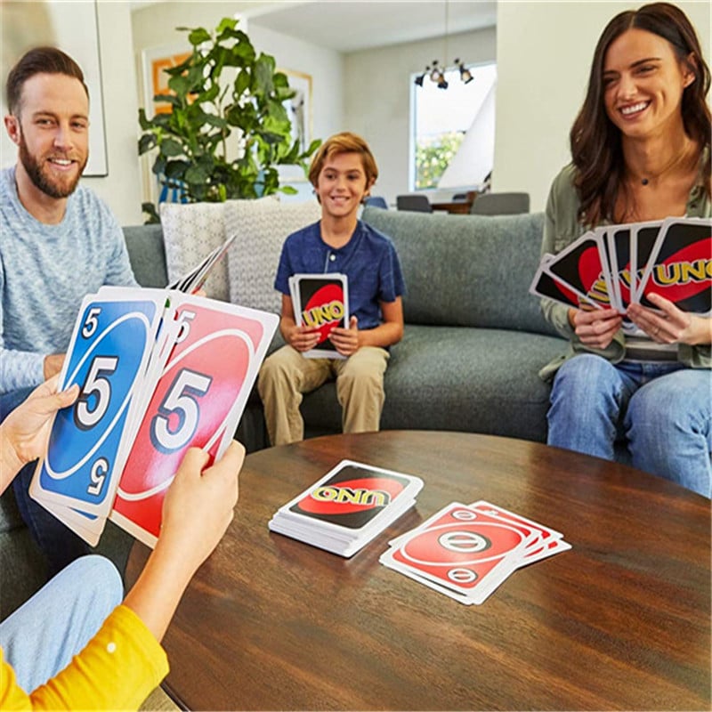 UNO WILD Card Game Mattel Games Genuine Family Funny Entertainment Board Game Fun Poker Playing Toy Gift Box Uno Card