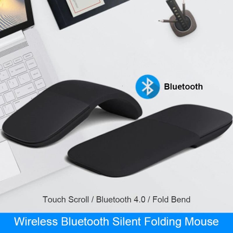 Mini Wireless Folding Bluetooth Mouse Foldable Arc Touch Mice Ergonomic Utra Thin Silent Gamer Mause For Microsoft Laptop PC