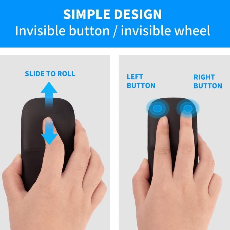 Mini Wireless Folding Bluetooth Mouse Foldable Arc Touch Mice Ergonomic Utra Thin Silent Gamer Mause For Microsoft Laptop PC