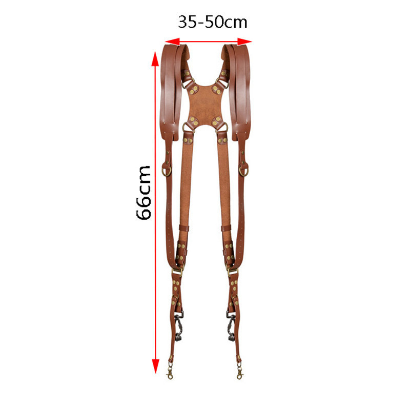 Portable Camera Strap Genuine Leather DSLR Strap Double Shoulder Strap Photography Accessories Adjustable Camera Harness Strap
