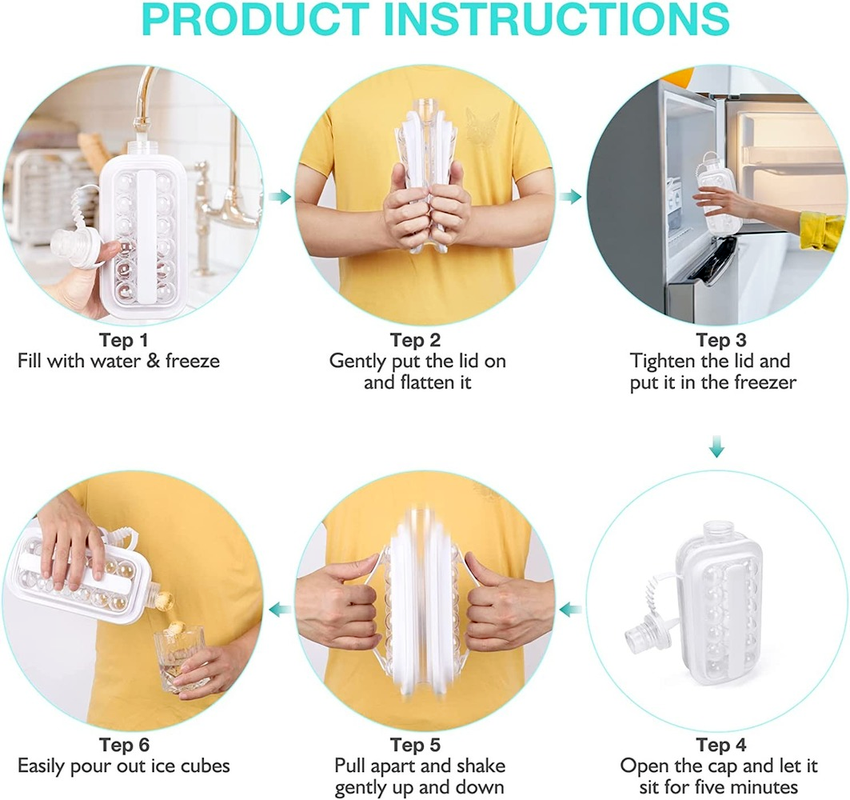 Ice Ball Maker Portable Ice Maker Bottle Makes Ice Cubes Ice Cube Molds Bottle Creative Ice Hockey Bubble Ice Maker Kettle