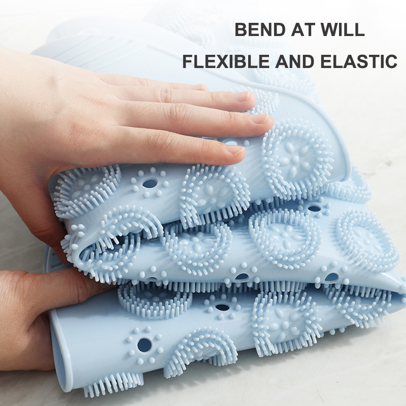 55cm Round Non-Slip Bath Mat Safety Shower PVC Bathroom Mat With Drain Hole Plastic Massage Foot Pad Bathroom Accessories