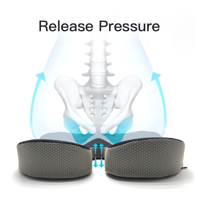Memory Foam Chair Orthopedic Cushion Office Seat Pad Hemorrhoid Treat Car Seat Big Relief Pain Tailbone Coccyx Pillow Cushion