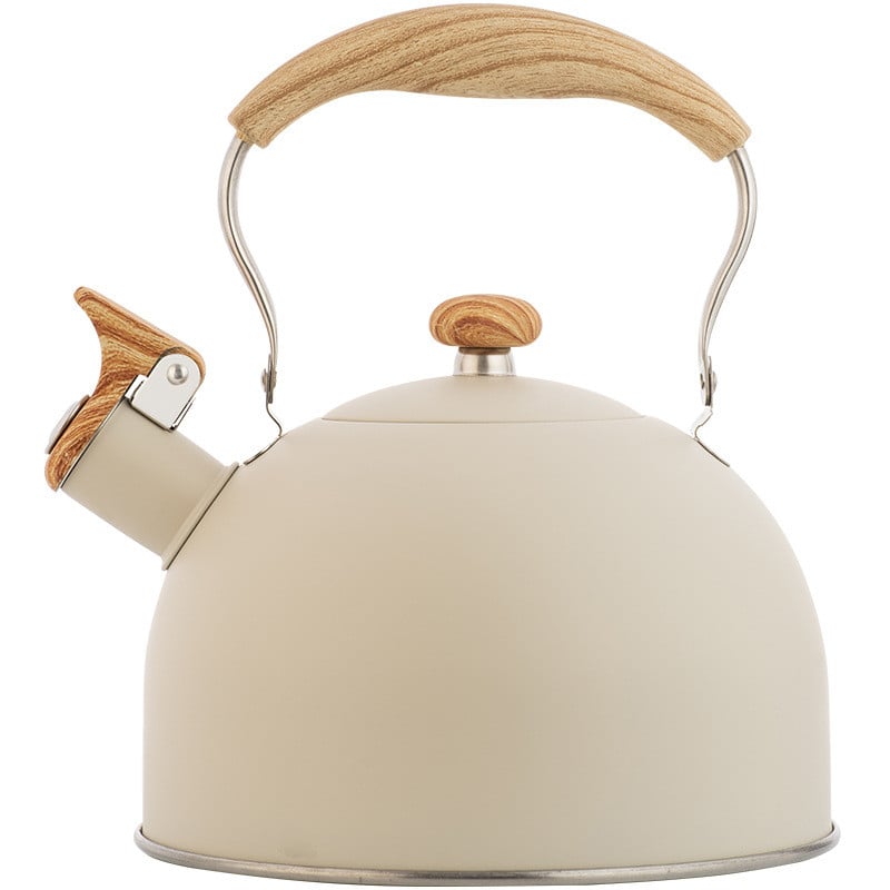 2.5L Whistle Kettle Flat Bottom Whistle Pot Outdoor Stainless Steel Camping Pot Classic Water Boiler For All Stovetops