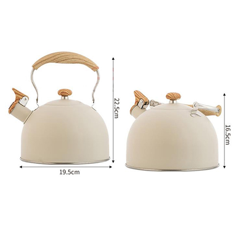 2.5L Whistle Kettle Flat Bottom Whistle Pot Outdoor Stainless Steel Camping Pot Classic Water Boiler For All Stovetops