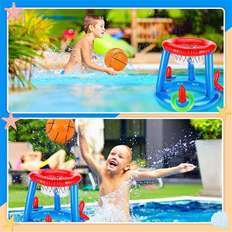 Floating Basketball Hoop Toy Inflatable Pool Basketball Goal Game Pool Games For Adults And Family Summer Water Game Toys