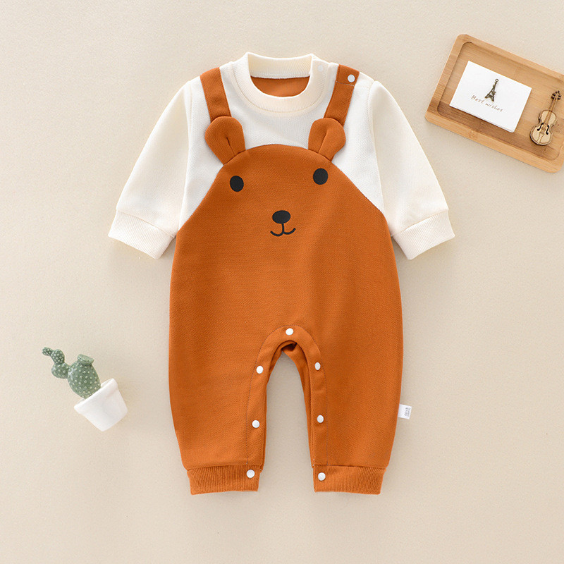 Spring Autumn Newborn Cartoon Clothes Baby Girl Boy Romper Infant Cute Bear Bodysuit Cotton Soft Infant Jumpsuit Outfits