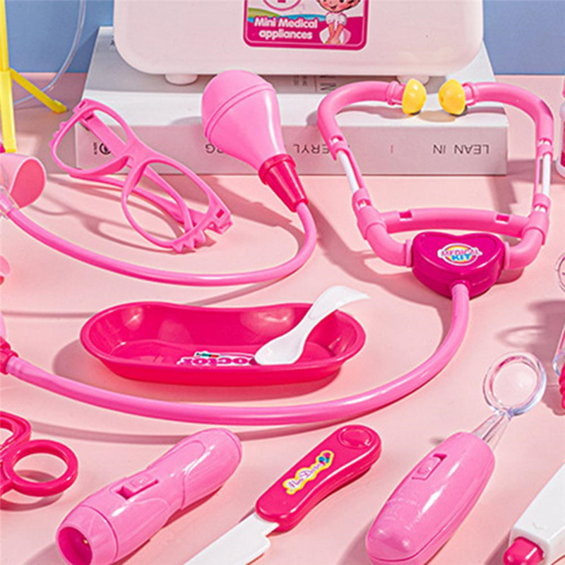 15PCS Kid Doctor Toys Set Mini Simulation Family Doctor Medical Pretend Play Educational Toy For Children Portable Suitcase Gift