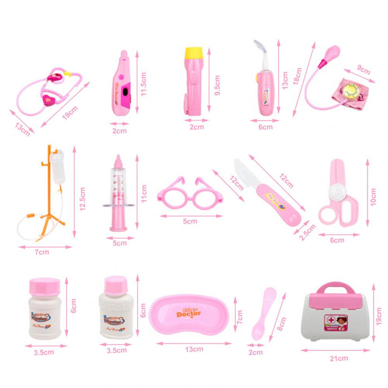 15PCS Kid Doctor Toys Set Mini Simulation Family Doctor Medical Pretend Play Educational Toy For Children Portable Suitcase Gift