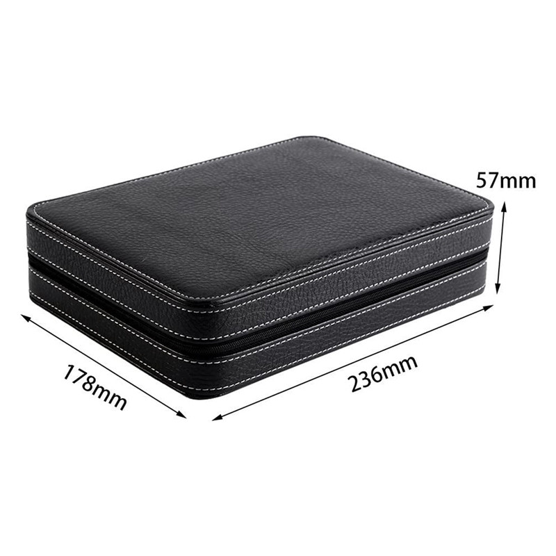 Portable PU Leather Zippered Watch Box Case 8 Slots Watches Interior Storage Organizer Watch Jewelry Storage Box Watch Holder