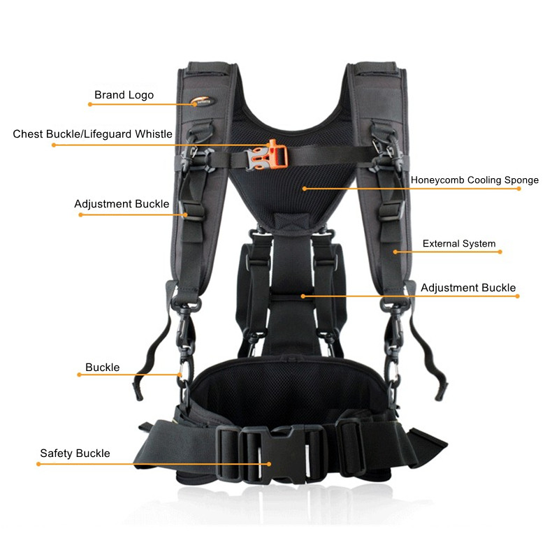 Photography Belt&Harness System Camera Double Shoulder Strap SLR Camera Fixed Fast Hanging Waist Band Quick Strap for Lens Pouch