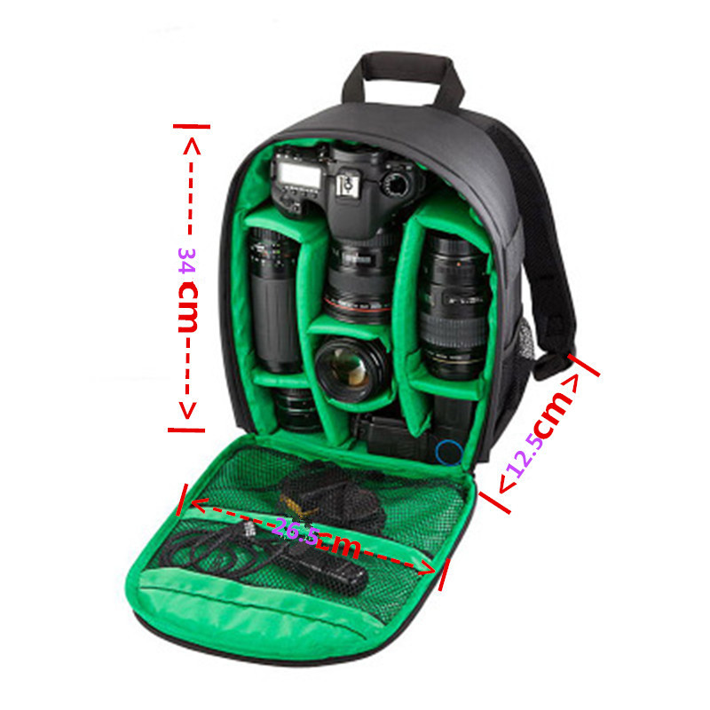 SLR Camera Backpack Multi-functional Shockproof Digital Camera Bag Outdoor Waterproof Camera Photo Bag Case for Nikon Canon DSLR