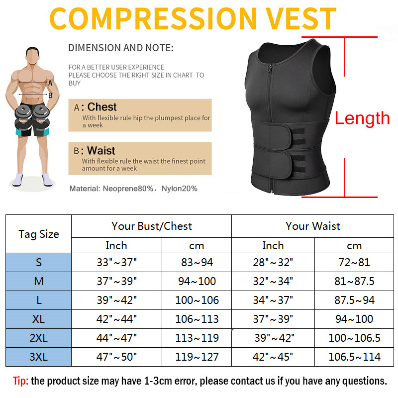 Men Body Shaper Fitness Neoprene Sauna Vest Waist Trainer Double Belt Sweat Shirt Corset Top Abdomen Slimming Shapewear Fat Burn