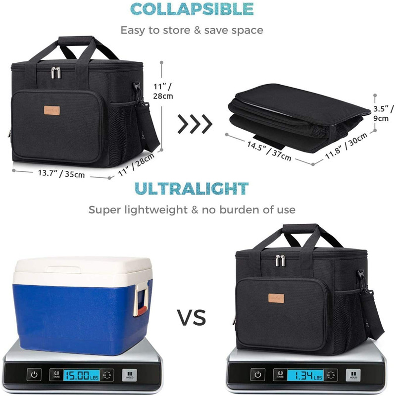 Large Capacity Oxford Lunch Bags for Women Men Thermal Lunch Box Leakproof Soft Cooler Tote Bag Oxford Cloth Handbag for Picnic
