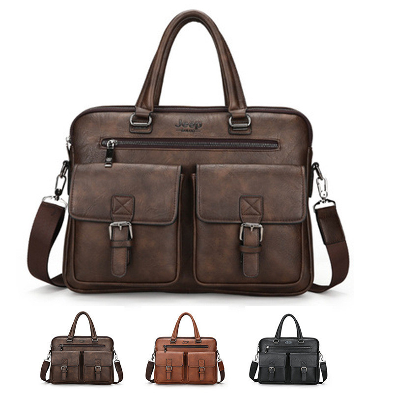 Luxury Men Briefcase High Quality Business Tote Bags Famous Brand PU Leather Shoulder Messenger Bag Office Handbag Laptop Bag