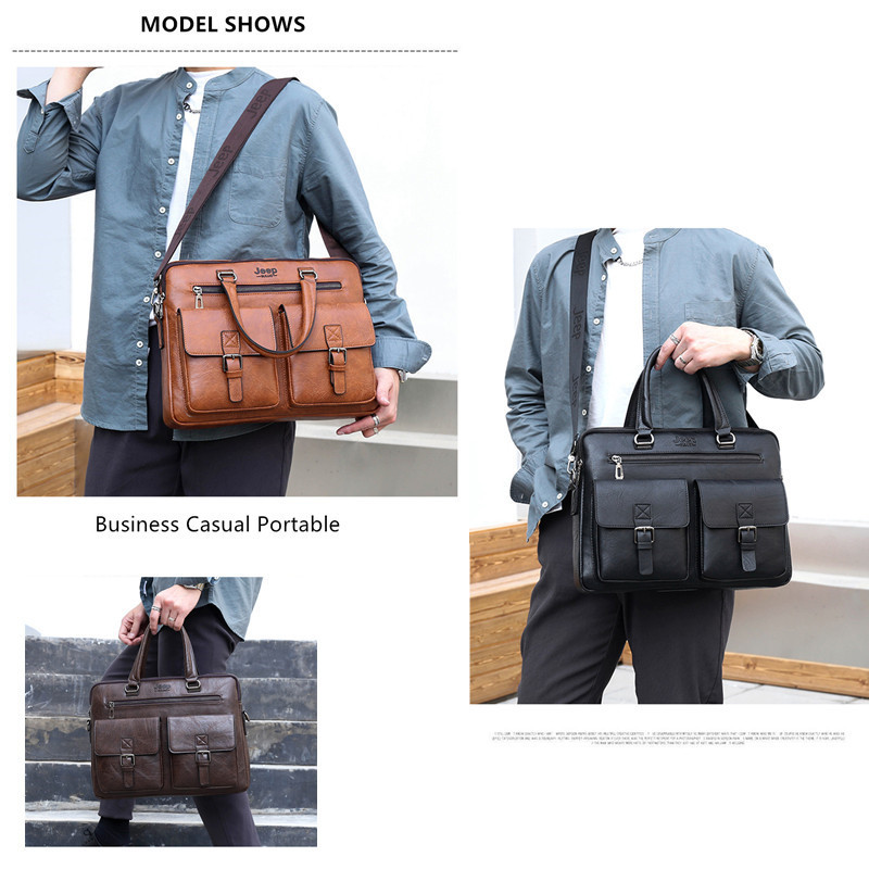 Luxury Men Briefcase High Quality Business Tote Bags Famous Brand PU Leather Shoulder Messenger Bag Office Handbag Laptop Bag