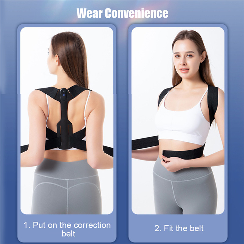 Smart Posture Corrector Adjustable Back Support Spine Hunchback Belt Medical Vibration Reminder Brace LCD Body Reshape Orthosis