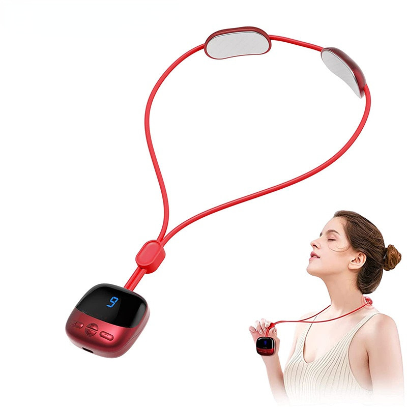 Mini Portable Hanging Neck Massager With Heat Electric EMS TENS Pulse Smart Cervical Spine Massager Shoulder For Relief Pain