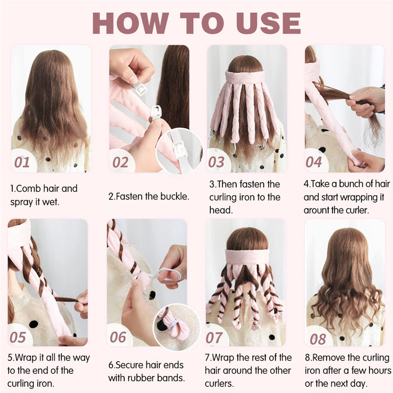 Octopus Heatless Curling Rod Headband Curls Silk Ribbon Sleeping Wave Formers No Heat Curls Ribbon Lazy Hair Curler Hair Rollers