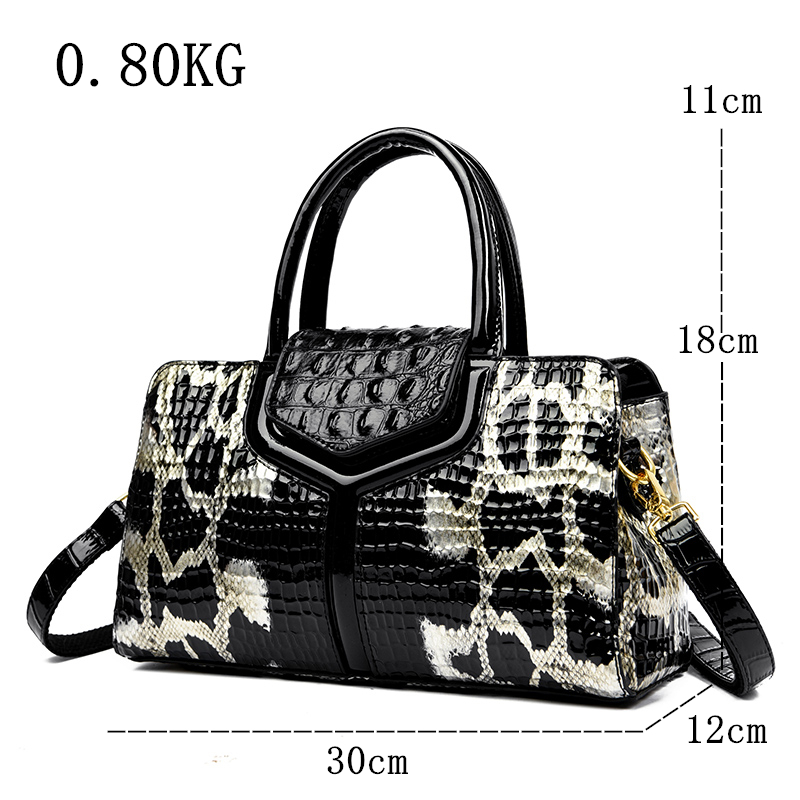 Luxury Boston Bag for Women Crocodile Shoulder Crossbody Bag Large Capacity Handbag and Purse Fashion Lady Causal Tote Bag