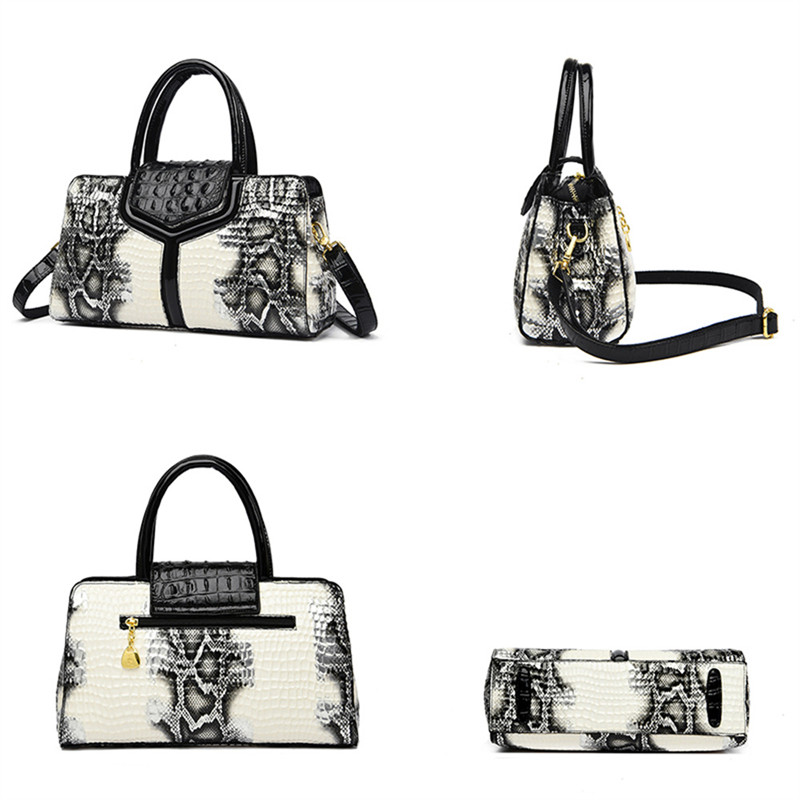 Luxury Boston Bag for Women Crocodile Shoulder Crossbody Bag Large Capacity Handbag and Purse Fashion Lady Causal Tote Bag