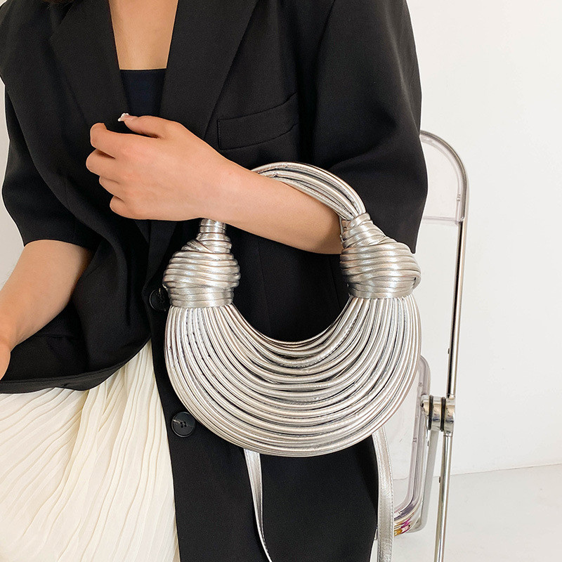 New Designer Knotted Handwoven Handbag Women Luxury Noodle Pulled Clutch Bag Crossbody Bags Ladies Hobo Evening Bag Purse
