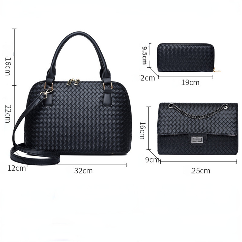 3pcs/set Women's Luxury Composite Shoulder Bag Ladies Handbags Clutches Bags PU Leather Messenger Bag Tote Bags Purse
