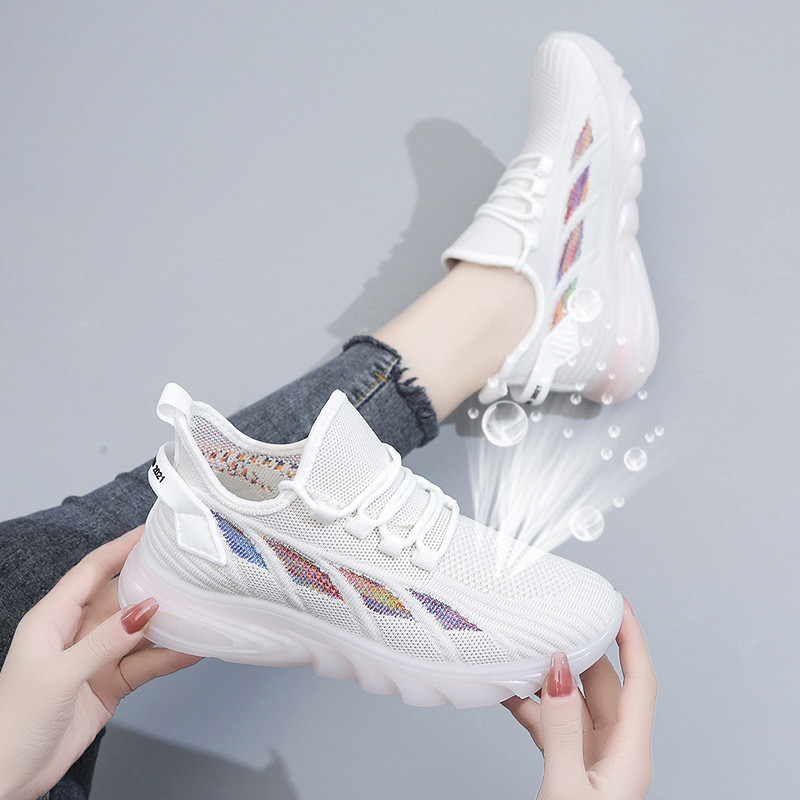 Running Shoes Ladies Breathable Sneakers Summer Light Mesh Air Cushion Women's Sports Shoes Outdoor Lace Up Training Shoes