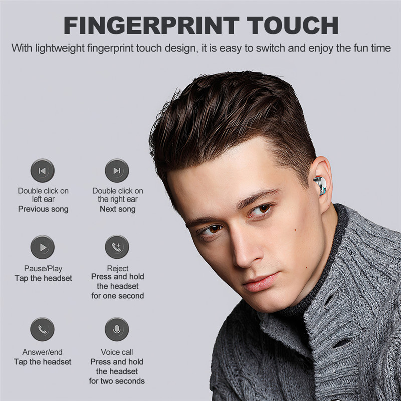 M41 Wireless Earphones Bluetooth Headphone Stereo Sport Waterproof Earbuds Headset with Microphone Charging Box LED Display