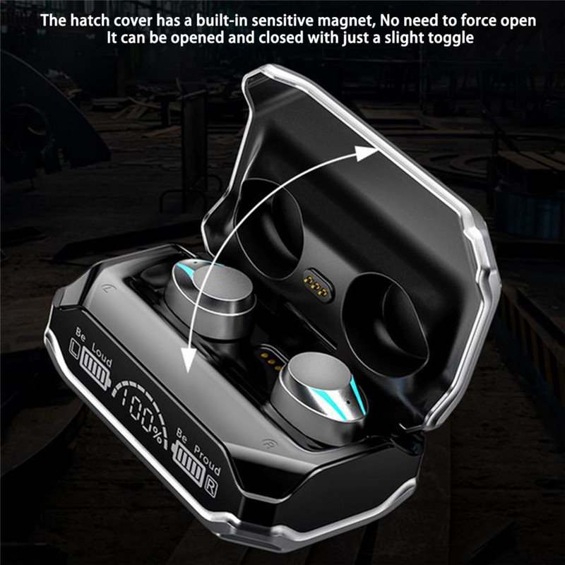 M41 Wireless Earphones Bluetooth Headphone Stereo Sport Waterproof Earbuds Headset with Microphone Charging Box LED Display