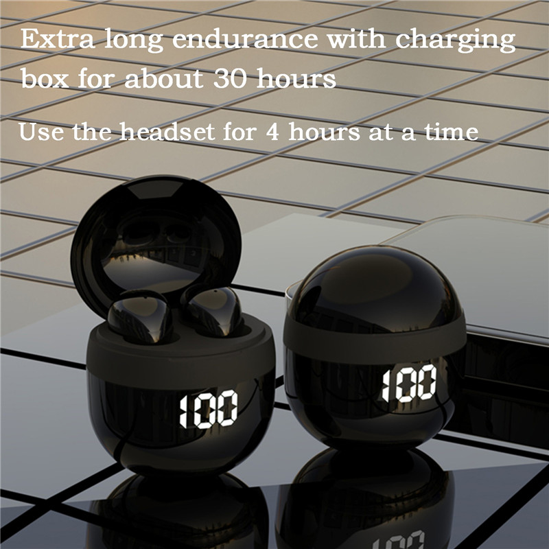 Mini Wireless Bluetooth Headset TWS Sleep In-Ear Earbuds HIFI Waterproof Earphones Smart Touch Noise Reduction Sport Headphone
