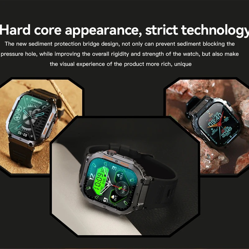K57Pro Sport Smart Watch Bluetooth Call Health Monitor Men Smartwatch 1.96 inch Fitness Tracker Watch Bracelet for IOS Android