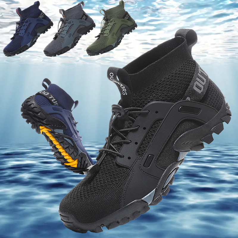 Outdoor Water Shoes Men Sneakers Barefoot Beach Sandals Upstream Aqua Shoes Breathable Men Beach Wading Hiking Camping Shoes