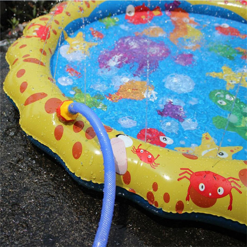 100cm Summer Children's Outdoor Play Water Games Beach Mat Lawn Inflatable Sprinkler Cushion Toys Cushion Gift Fun For Kids Baby