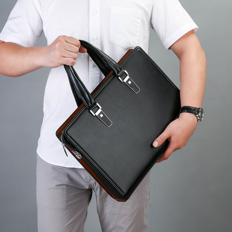 Fashion Men Briefcase Leather Male Handbag Tote Men Laptop Briefcase Shoulder Bags Password Business Bag Crossbody Bag