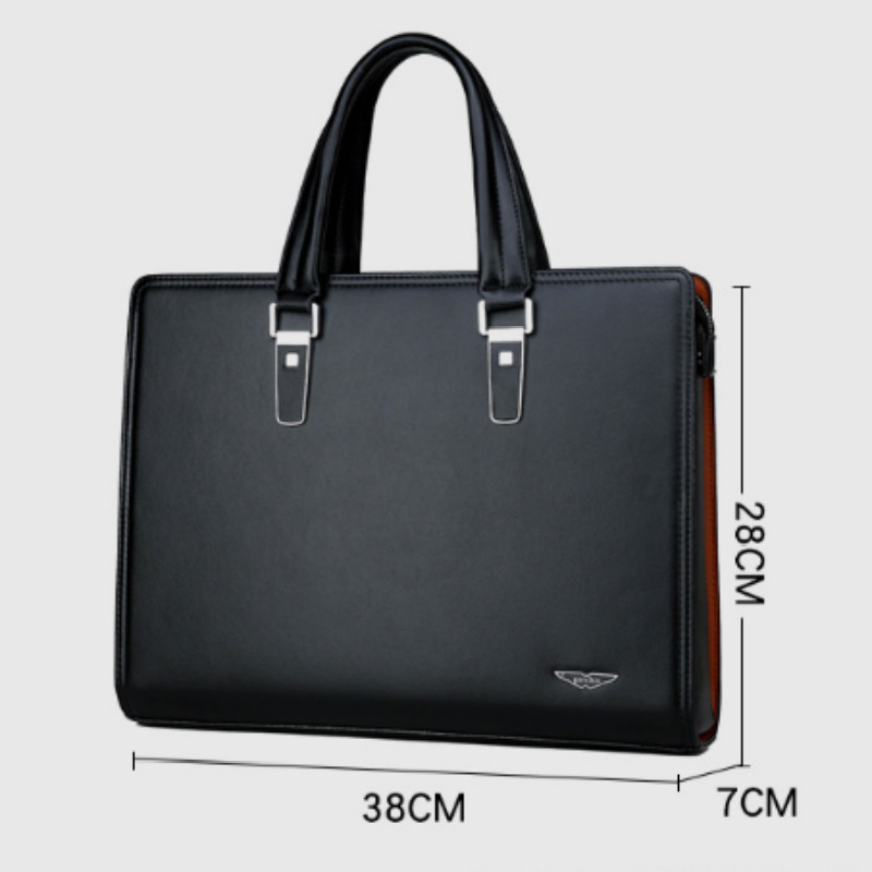 Fashion Men Briefcase Leather Male Handbag Tote Men Laptop Briefcase Shoulder Bags Password Business Bag Crossbody Bag