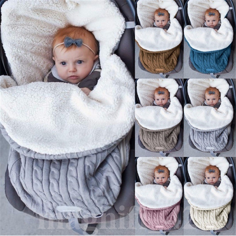Baby Stroller Sleepsack Infant wheelchair Footmuff Windshield Winter Windproof Fleece Warm Soft Swaddle Blanket Sleeping Bag