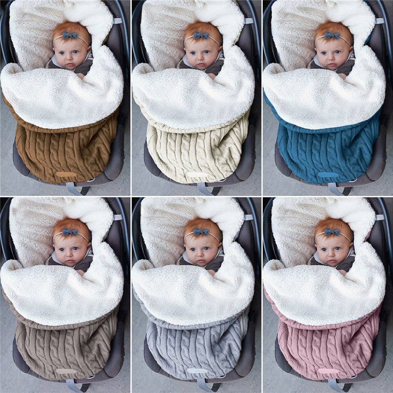 Baby Stroller Sleepsack Infant wheelchair Footmuff Windshield Winter Windproof Fleece Warm Soft Swaddle Blanket Sleeping Bag