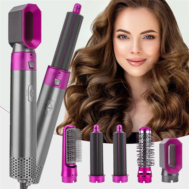 Hair Dryer 5 In 1 Heat Comb Electric Hair Curler Professional Curling Iron Hair Straightener Styling Tools Hair Dryer Household
