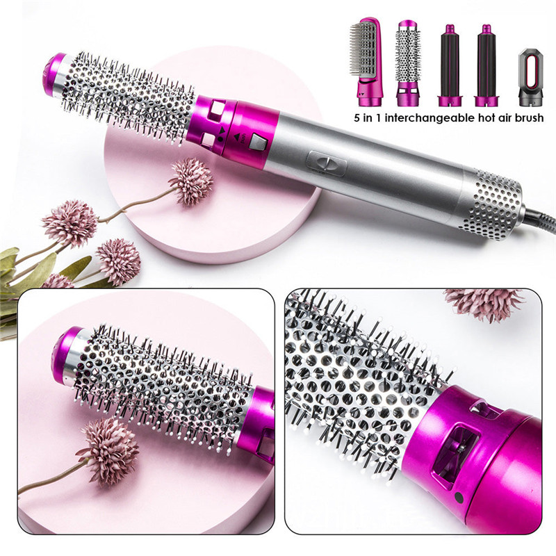 Hair Dryer 5 In 1 Heat Comb Electric Hair Curler Professional Curling Iron Hair Straightener Styling Tools Hair Dryer Household