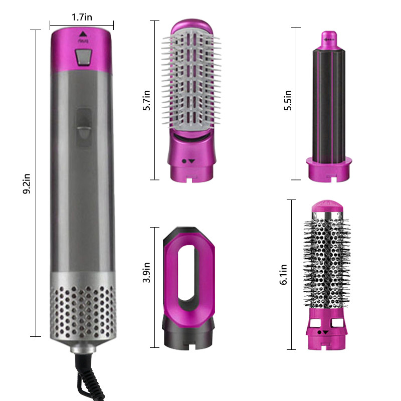 Hair Dryer 5 In 1 Heat Comb Electric Hair Curler Professional Curling Iron Hair Straightener Styling Tools Hair Dryer Household