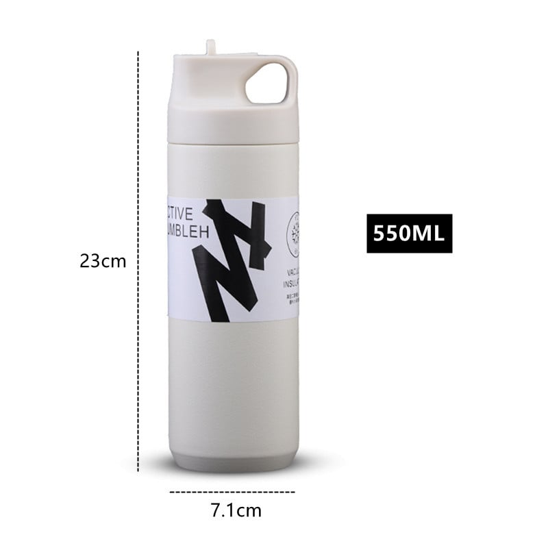 550ml Insulated Vacuum Cup Sport Travel Bottle Tumbler Stainless Steel Thermos Mug Kids Water Bottle with Straw Lid Stanley Cup