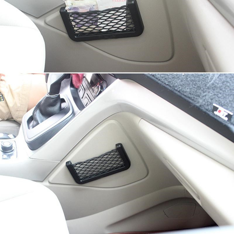 2PCS Car Seat Back Storage Net Bag Universal Auto Car Door Side Storage Elastic String Bag Mesh Pocket Organizer Bags